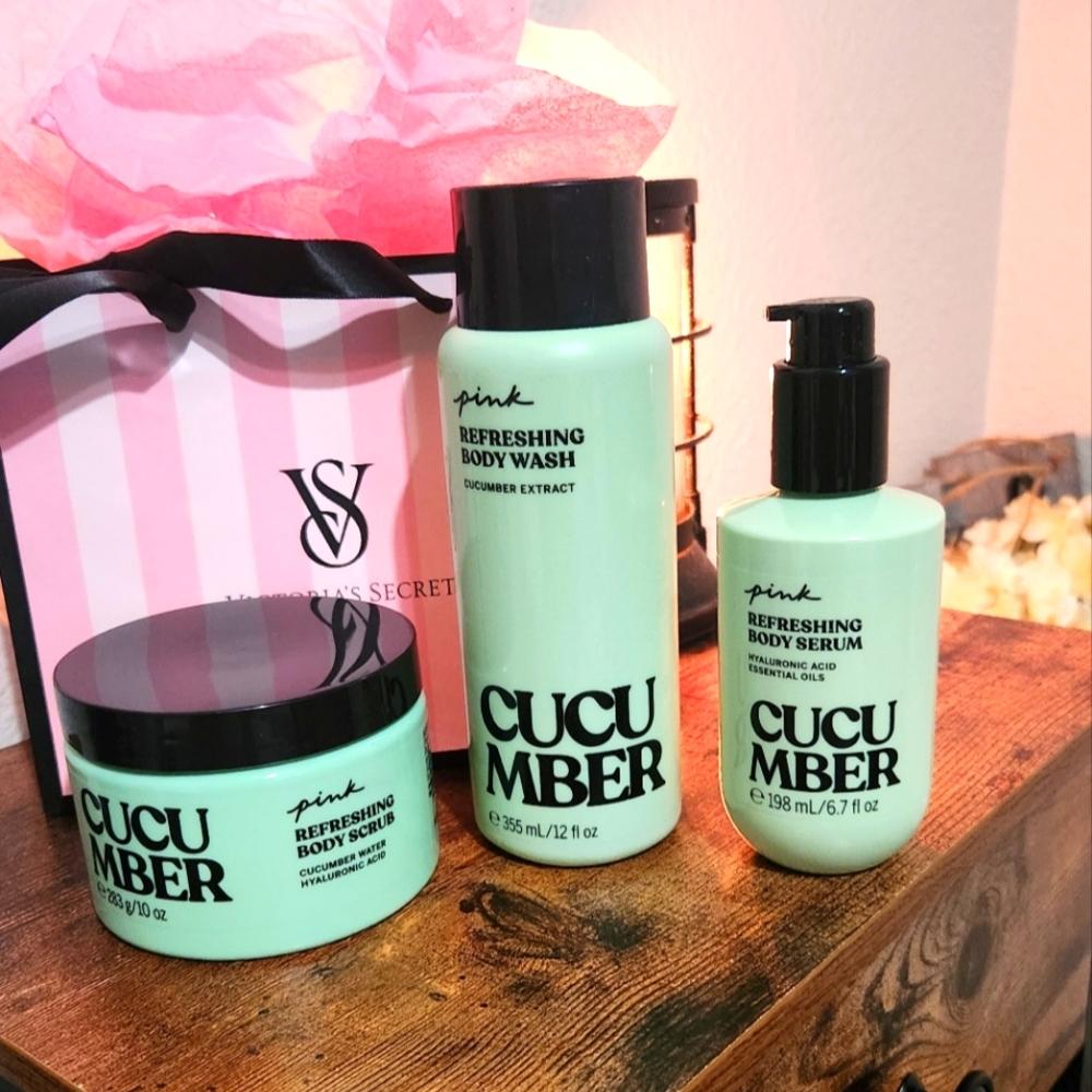 SOLD❣️Victoria's Secret -Pink Cucumber Body Care Set
